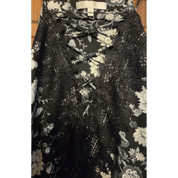 WAYF Posie Floral Flowy Strappy Camisole Floral Black/Purple xxL Boho Fairy - Picture 2 of 5